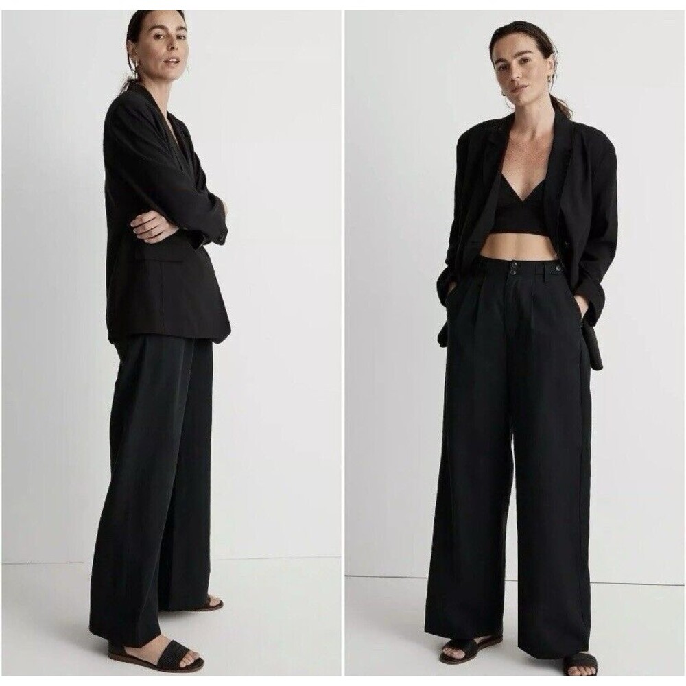 Madewell Black The Relaxed Blazer Jacket Softdrape Medium NJ736 NWT Minimalist